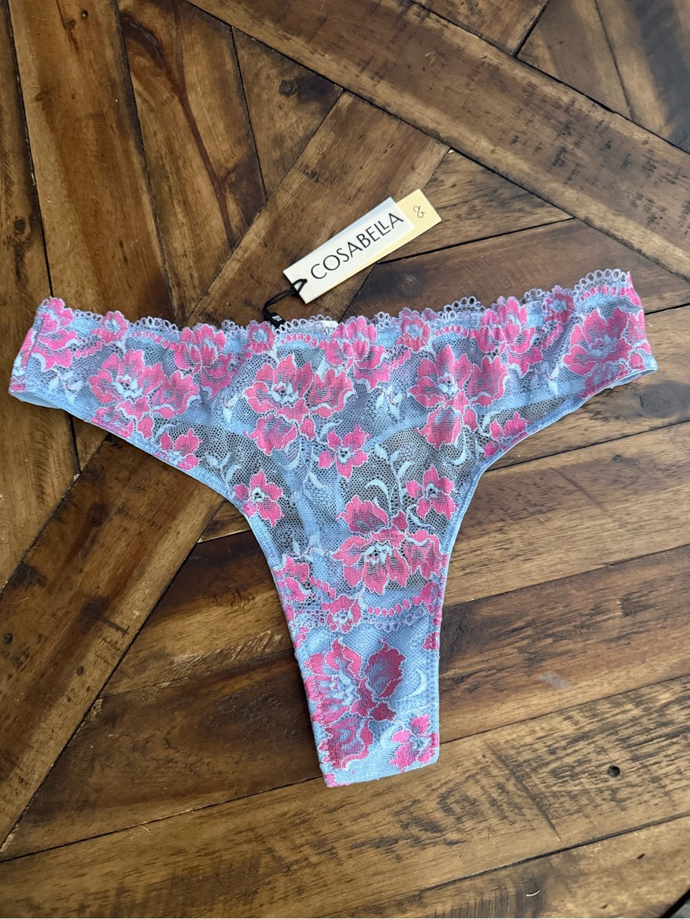 NWT Cosabella Floral Lace Thong M/L
